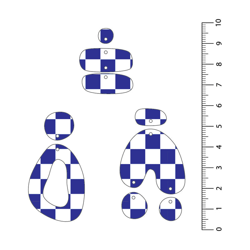 Checkerboard Dark Blue UV Printed Acrylic Sheet