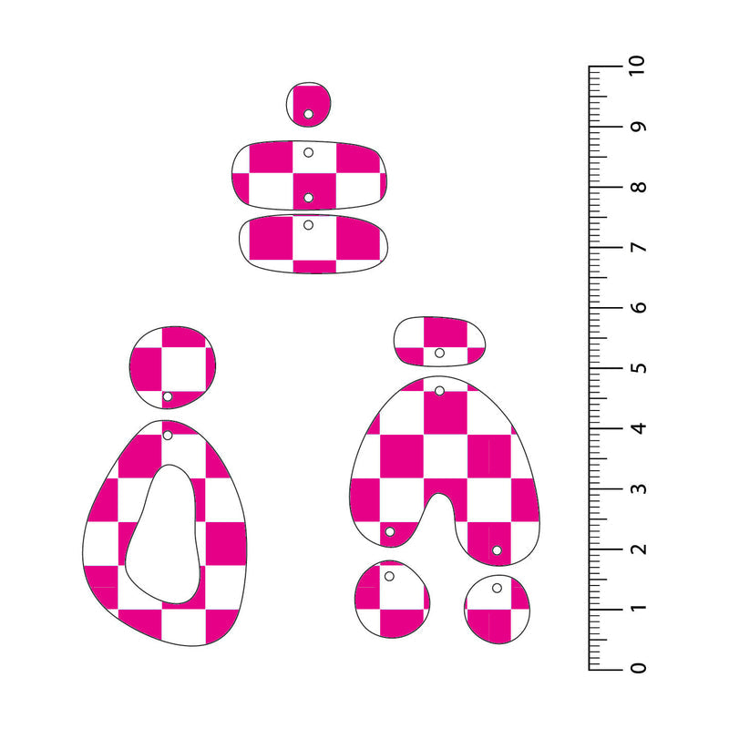 Checkerboard Bright Pink UV Printed Acrylic Sheet