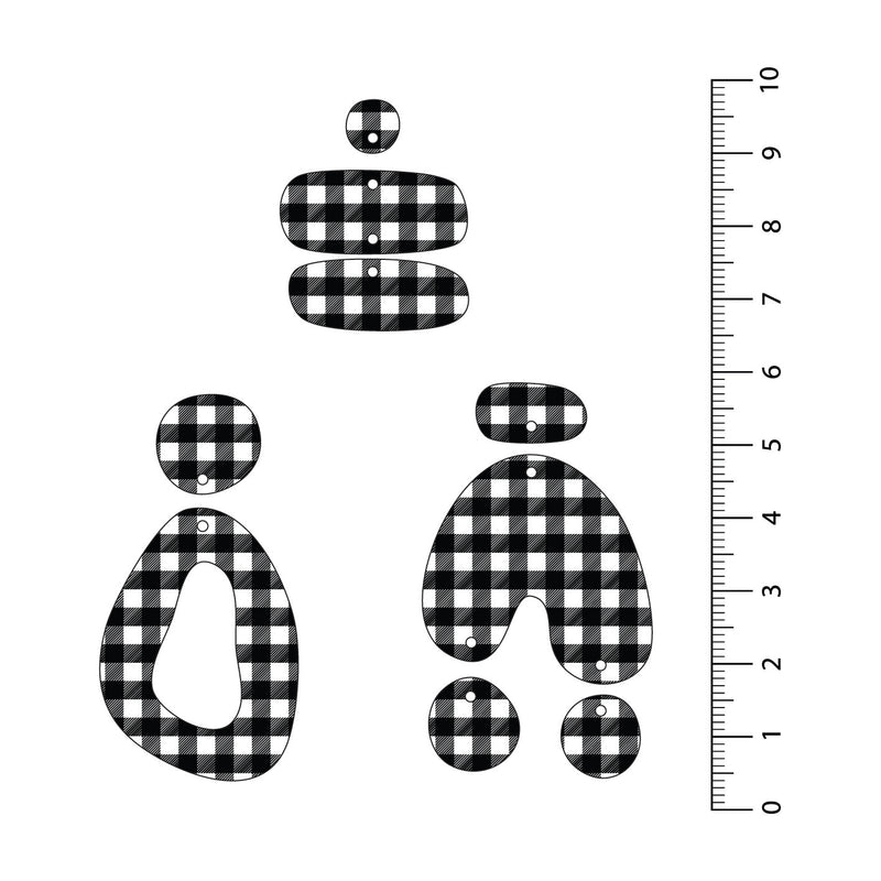 Gingham Black UV Printed Acrylic Sheet