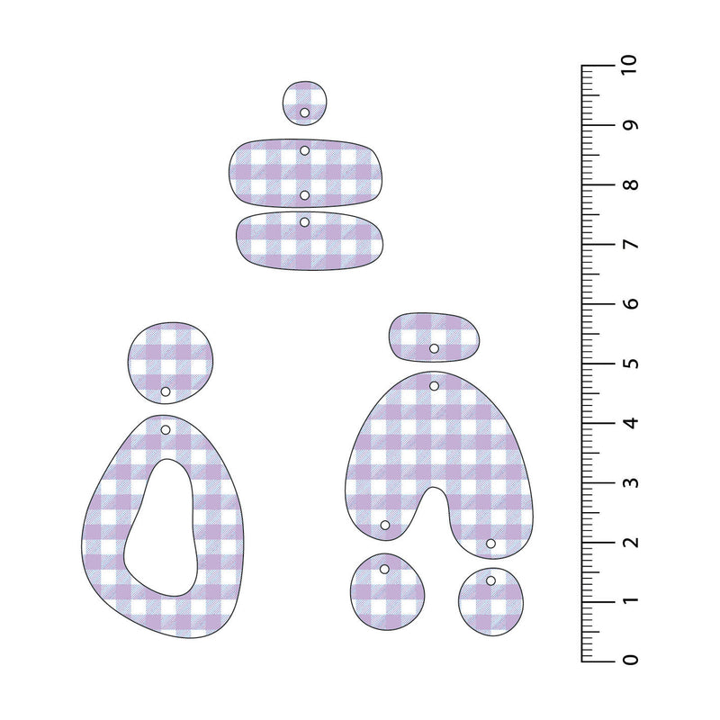 Gingham Light Purple UV Printed Acrylic Sheet