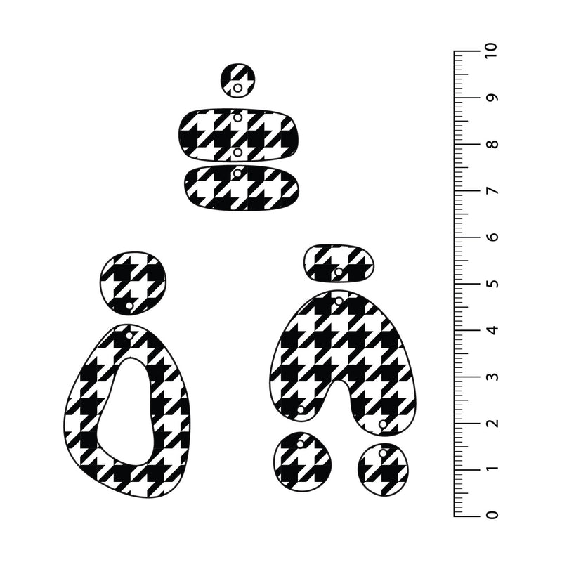 Houndstooth Black UV Printed Acrylic Sheet