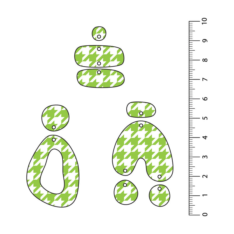 Houndstooth Light Green UV Printed Acrylic Sheet