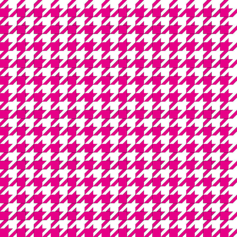 Houndstooth Bright Pink UV Printed Acrylic Sheet