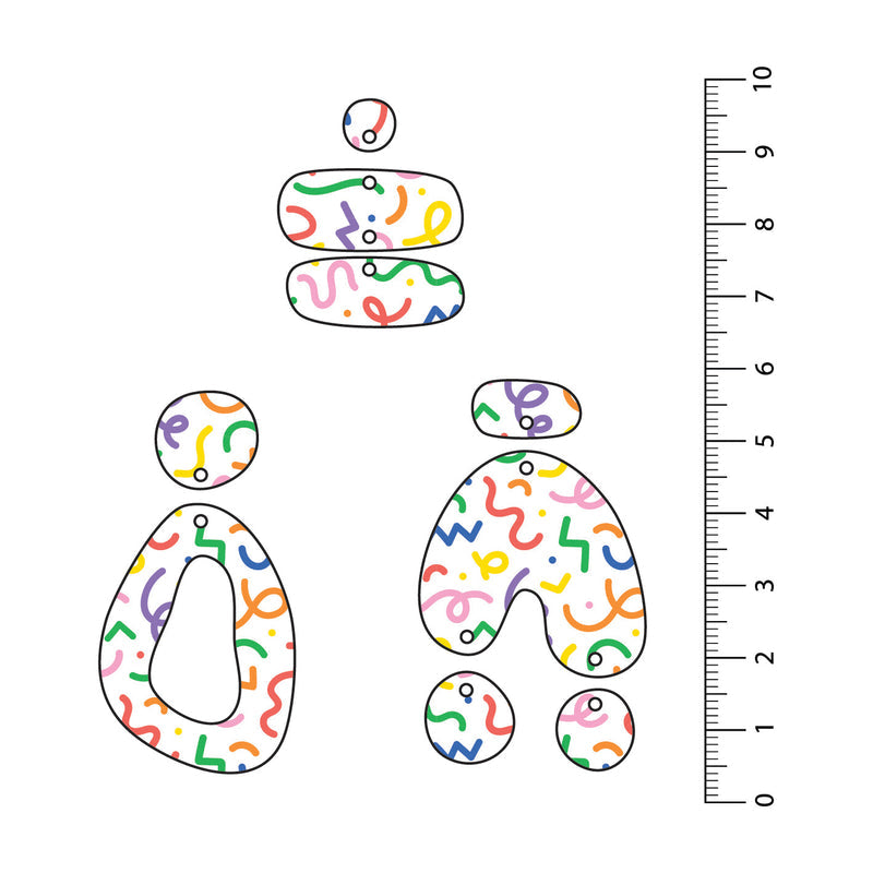 Party Squiggles UV Printed Acrylic Sheet
