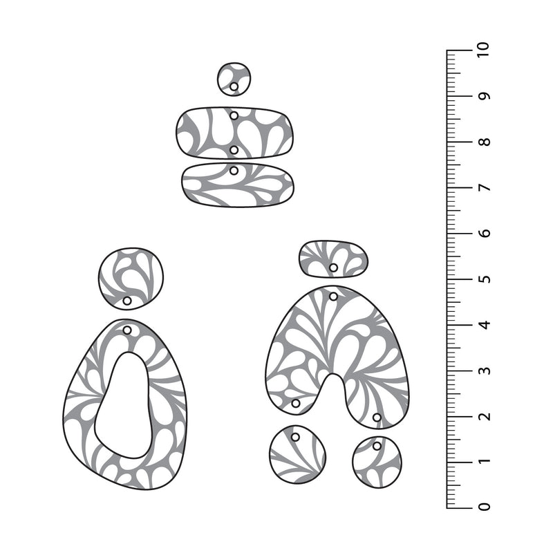Retro Blooms Grey UV Printed Acrylic Sheet