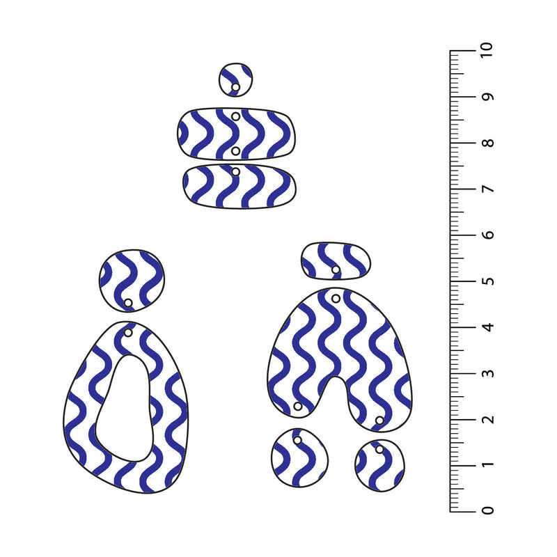 Waves Dark Blue UV Printed Acrylic Sheet