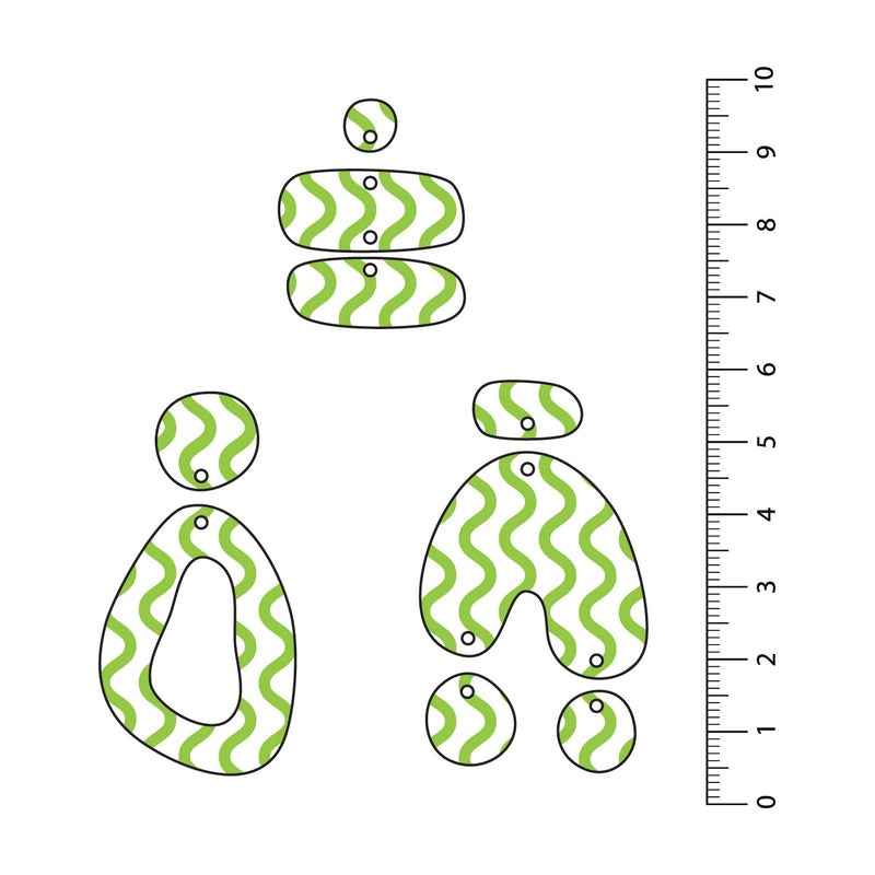 Waves Light Green UV Printed Acrylic Sheet
