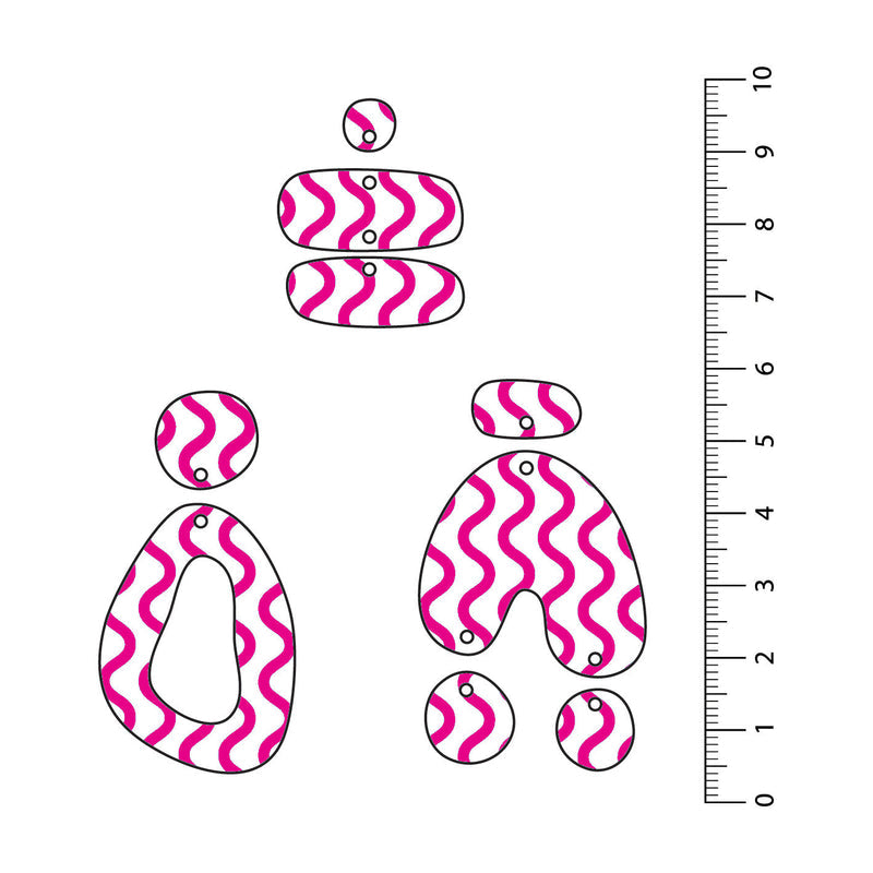 Waves Bright Pink UV Printed Acrylic Sheet