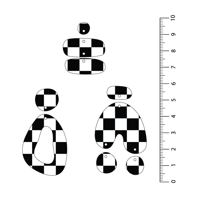 Checkerboard Black UV Printed Acrylic Sheet