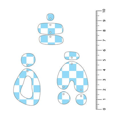 Checkerboard Light Blue UV Printed Acrylic Sheet