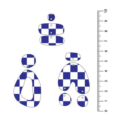 Checkerboard Dark Blue UV Printed Acrylic Sheet