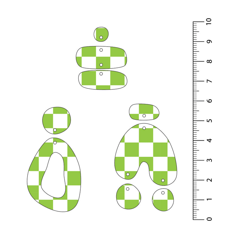 Checkerboard Light Green UV Printed Acrylic Sheet