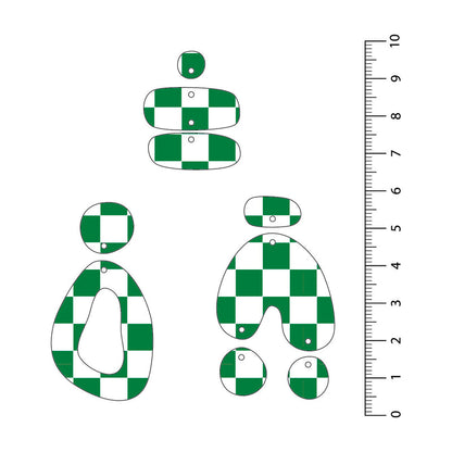 Checkerboard Dark Green UV Printed Acrylic Sheet