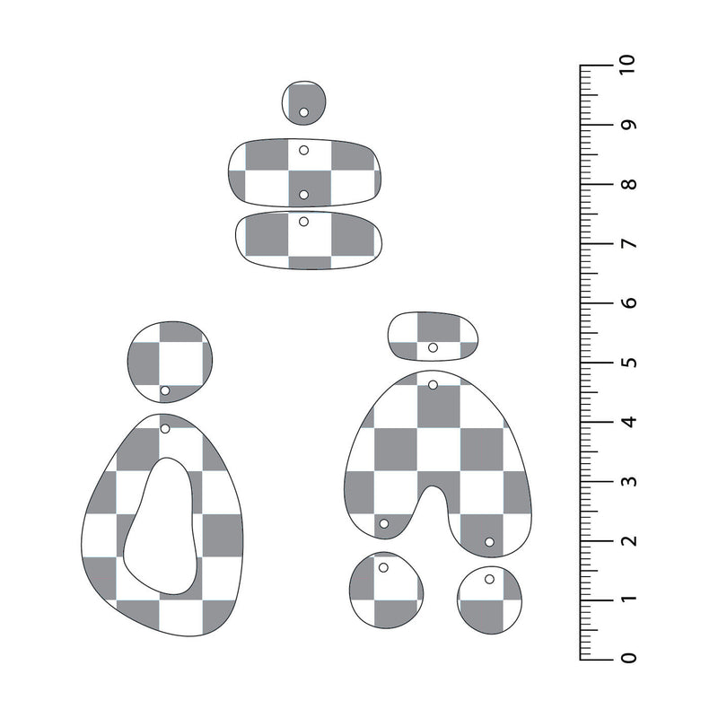 Checkerboard Grey UV Printed Acrylic Sheet