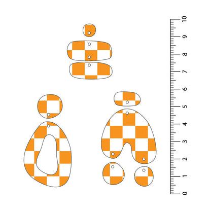 Checkerboard Orange UV Printed Acrylic Sheet