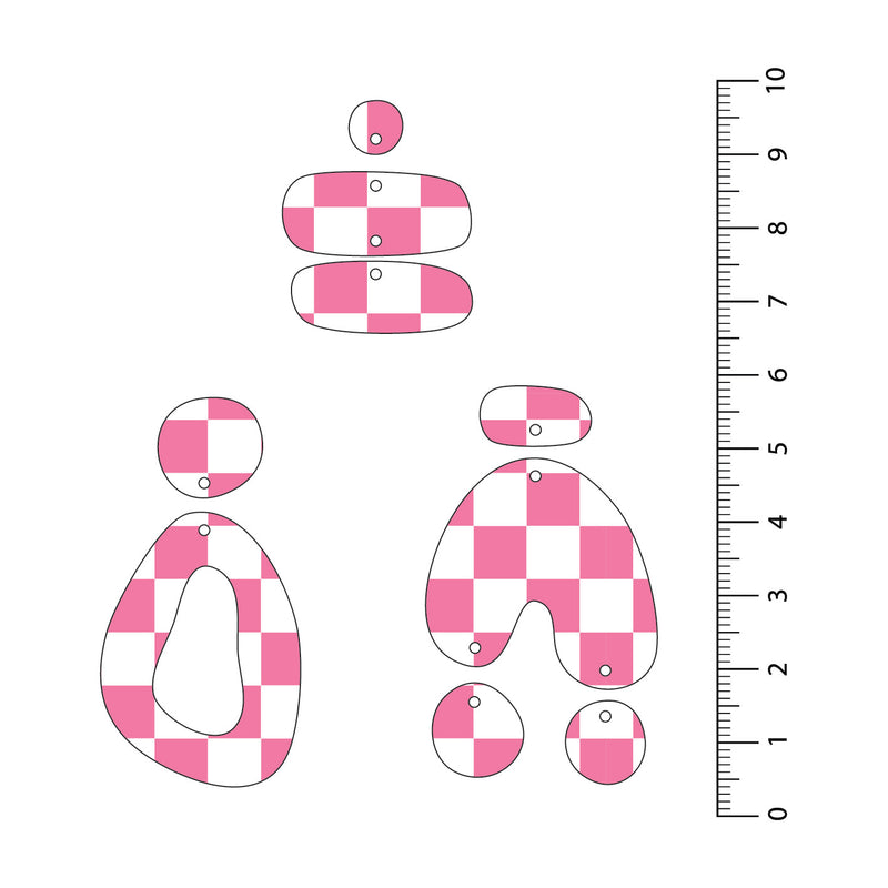 Checkerboard Light Pink UV Printed Acrylic Sheet