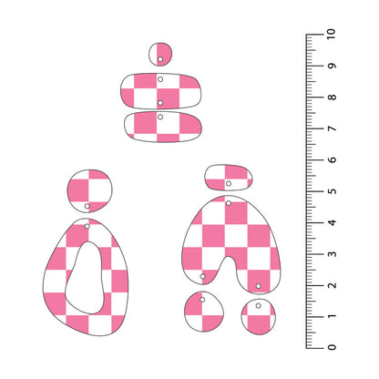 Checkerboard Light Pink UV Printed Acrylic Sheet