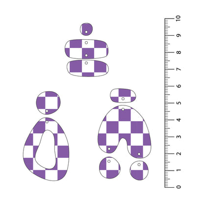 Checkerboard Dark Purple UV Printed Acrylic Sheet