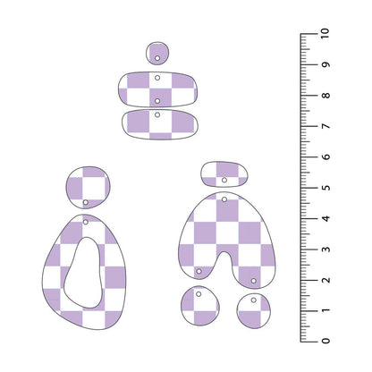 Checkerboard Light Purple UV Printed Acrylic Sheet