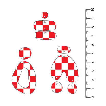 Checkerboard Red UV Printed Acrylic Sheet