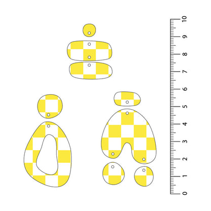 Checkerboard Yellow UV Printed Acrylic Sheet