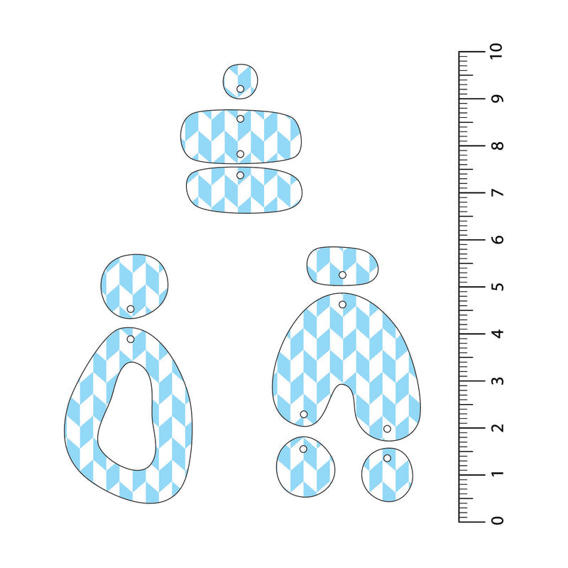 Chevron Light Blue UV Printed Acrylic Sheet