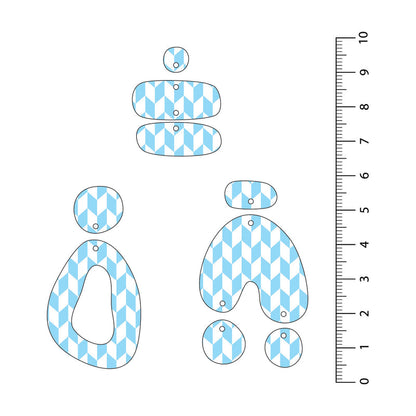 Chevron Light Blue UV Printed Acrylic Sheet