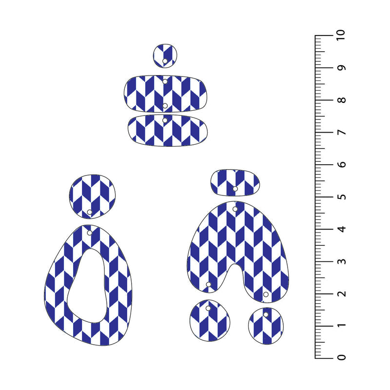 Chevron Dark Blue UV Printed Acrylic Sheet