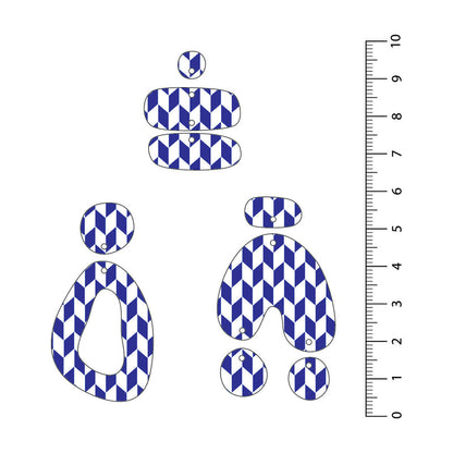 Chevron Dark Blue UV Printed Acrylic Sheet