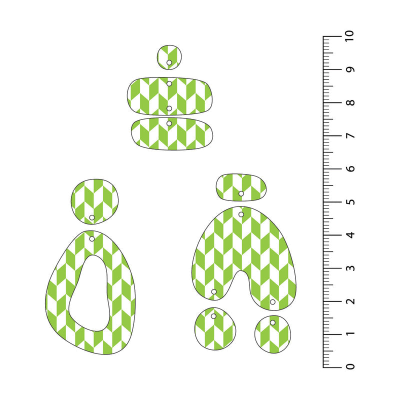 Chevron Light Green UV Printed Acrylic Sheet