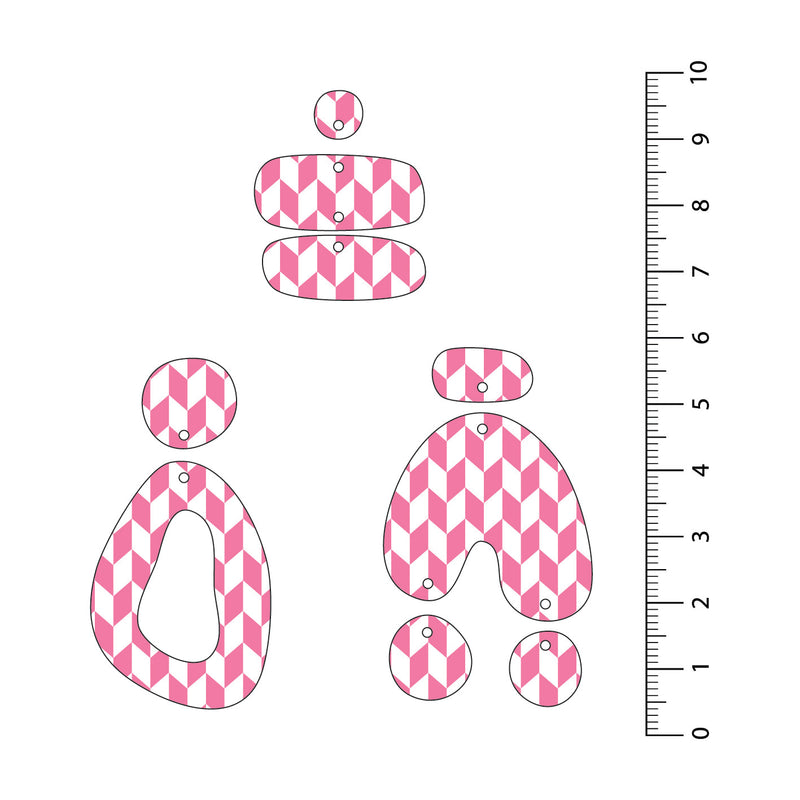 Chevron Light Pink UV Printed Acrylic Sheet