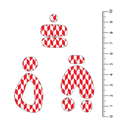 Chevron Red UV Printed Acrylic Sheet