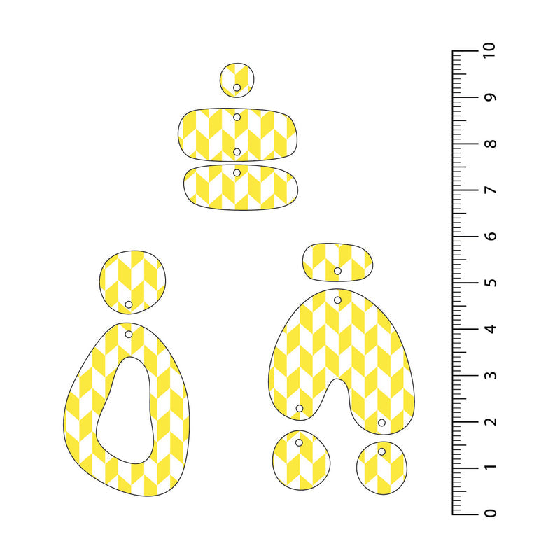 Chevron Yellow UV Printed Acrylic Sheet