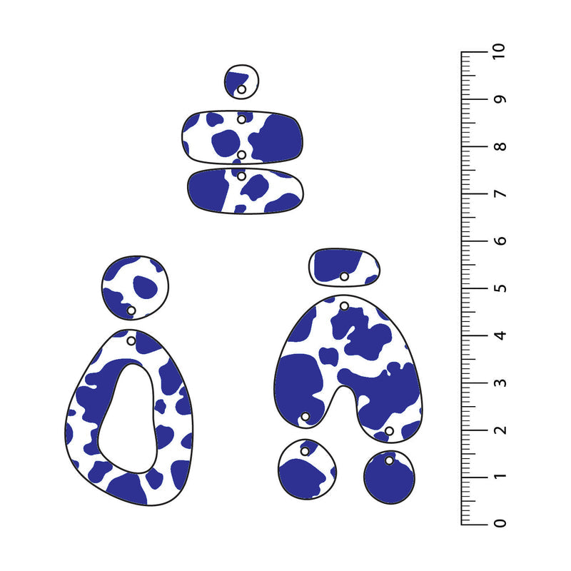 Cow Dark Blue UV Printed Acrylic Sheet