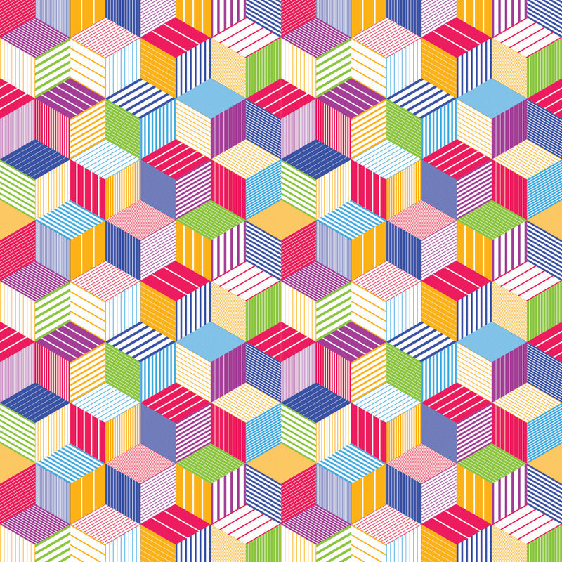 Geometric Cubes 3 UV Printed Acrylic Sheet