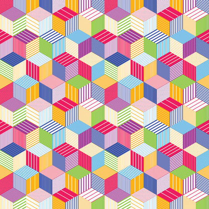 Geometric Cubes 3 UV Printed Acrylic Sheet