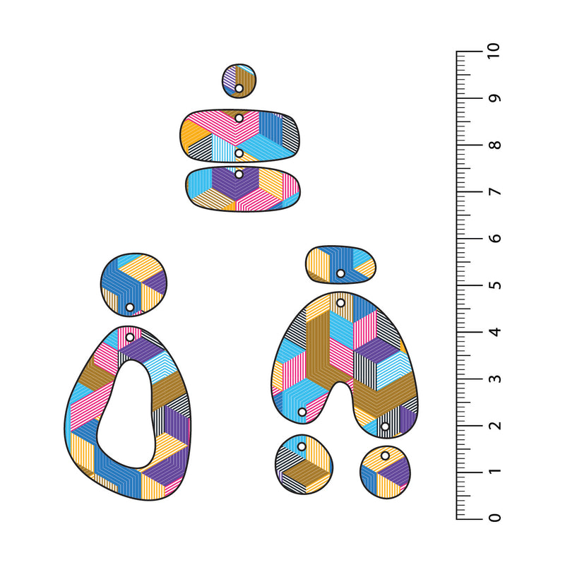 Geometric Cubes 5 UV Printed Acrylic Sheet