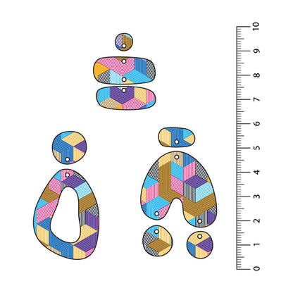 Geometric Cubes 5 UV Printed Acrylic Sheet