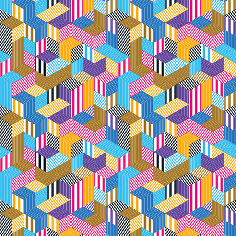 Geometric Cubes 5 UV Printed Acrylic Sheet