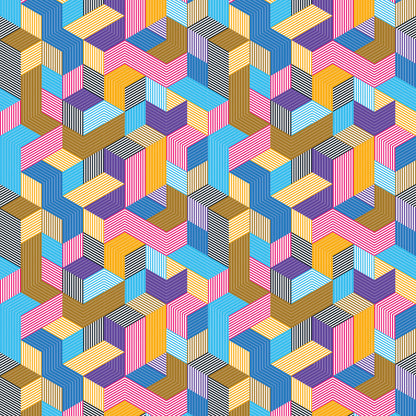 Geometric Cubes 5 UV Printed Acrylic Sheet