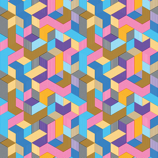 Geometric Cubes 5 UV Printed Acrylic Sheet