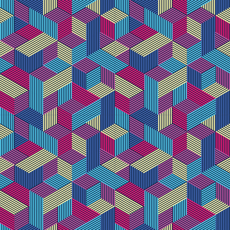 Geometric Cubes 6 UV Printed Acrylic Sheet