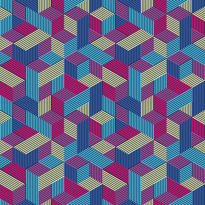Geometric Cubes 6 UV Printed Acrylic Sheet
