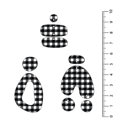 Gingham Black UV Printed Acrylic Sheet