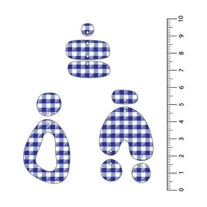 Gingham Dark Blue UV Printed Acrylic Sheet
