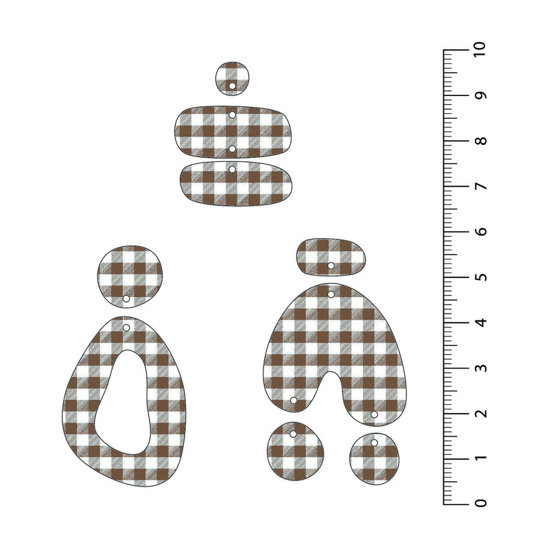 Gingham Brown UV Printed Acrylic Sheet