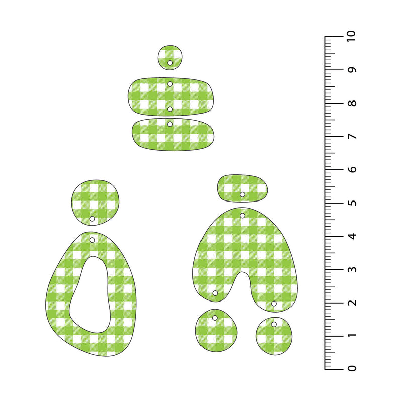 Gingham Light Green UV Printed Acrylic Sheet