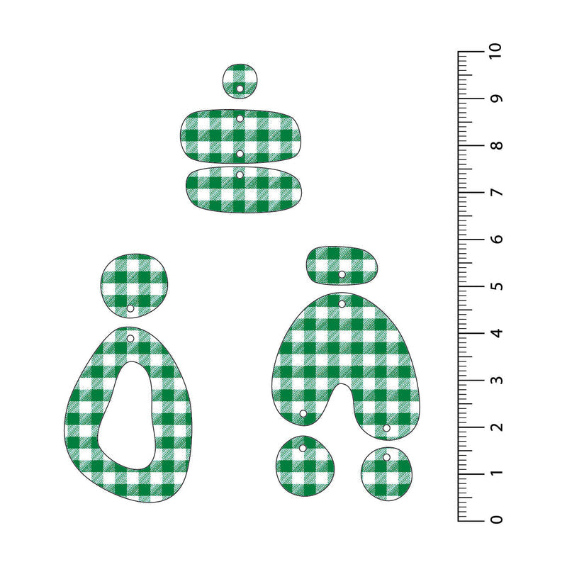 Gingham Dark Green UV Printed Acrylic Sheet