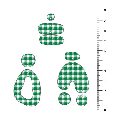 Gingham Dark Green UV Printed Acrylic Sheet