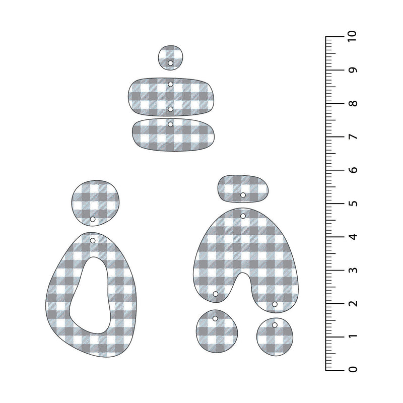 Gingham Grey UV Printed Acrylic Sheet